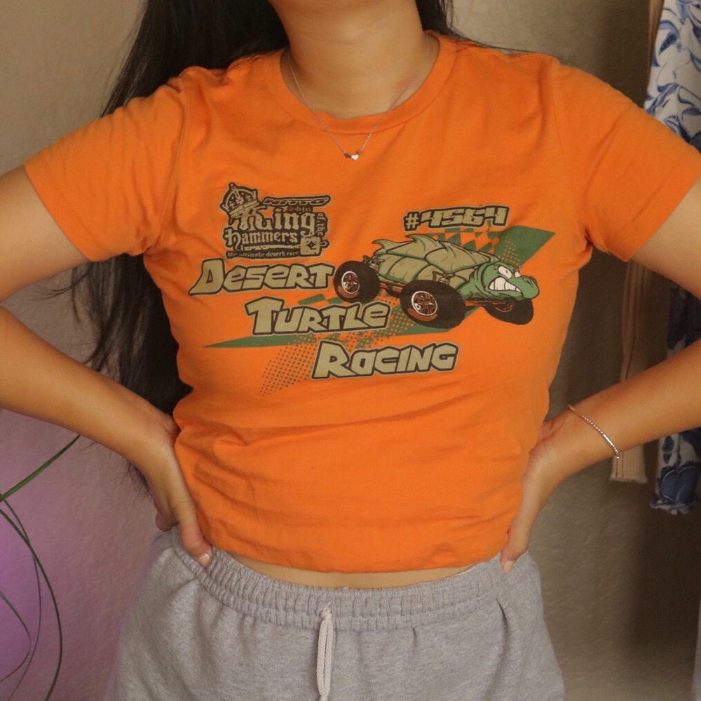 Orange y2k baby tee